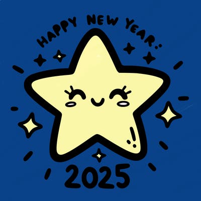 happy new year 2025 star wish