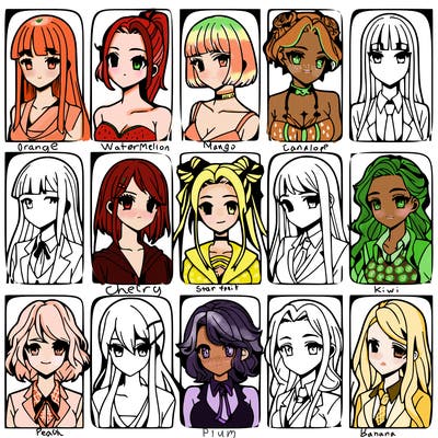 girls that look diffrent anime