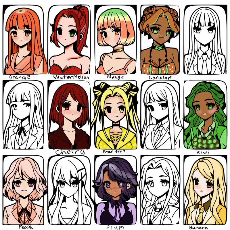 girls that look diffrent anime