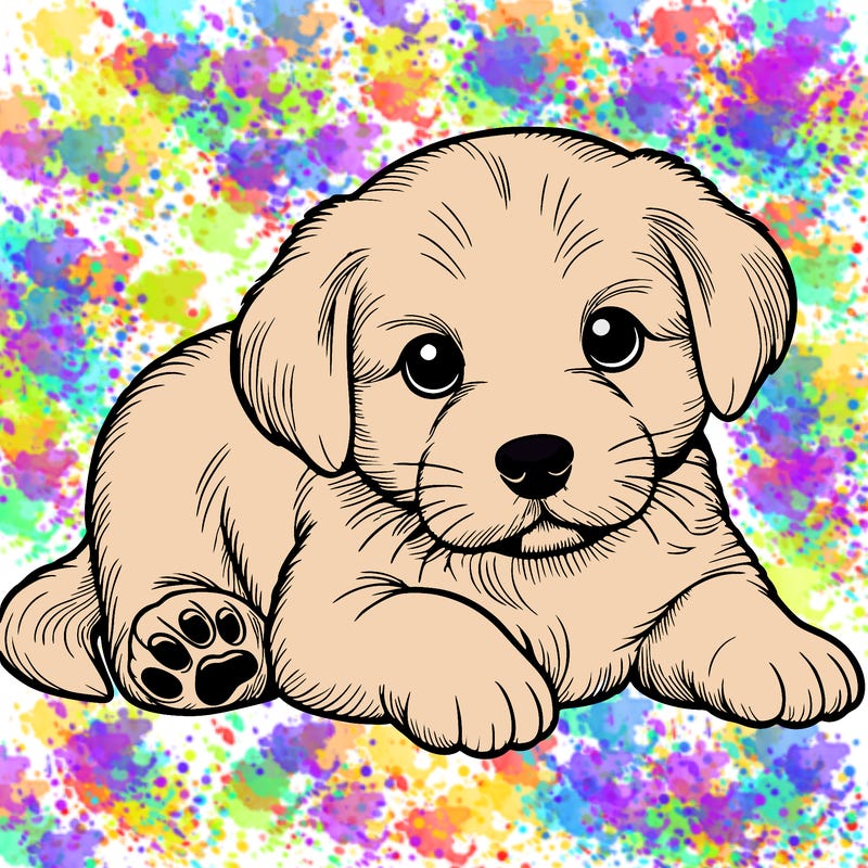 a cute realistic puppy