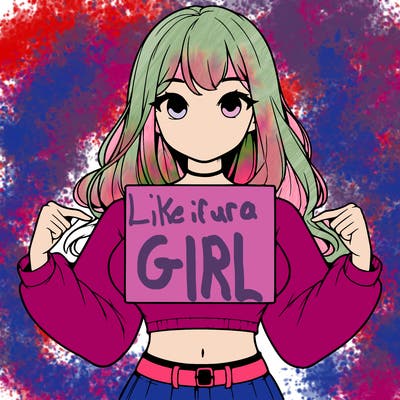 girl holding a blank sign in a long sleeve crop top