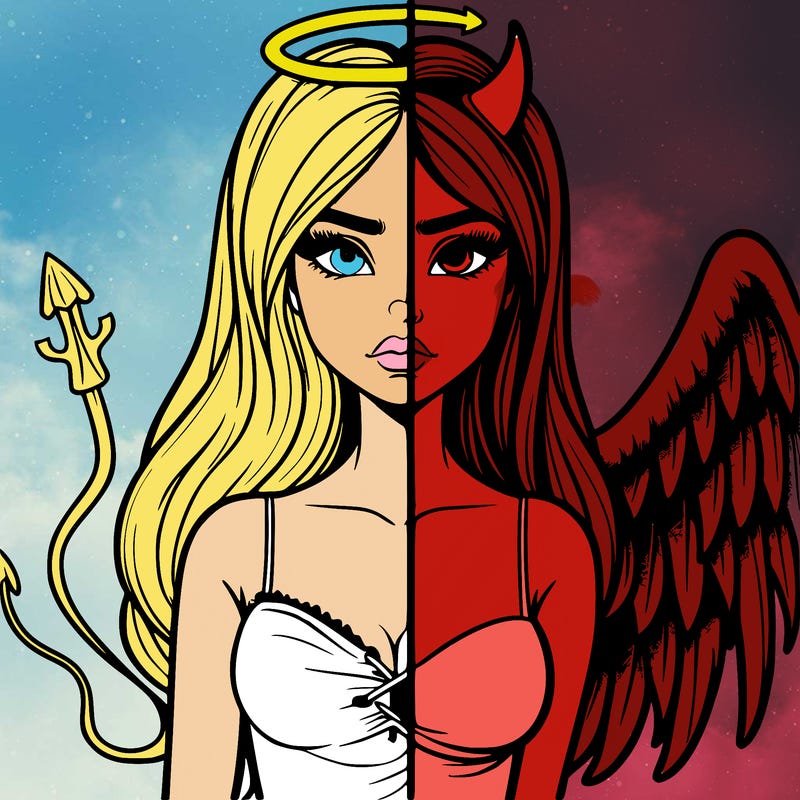 devil vs angel realistic girl