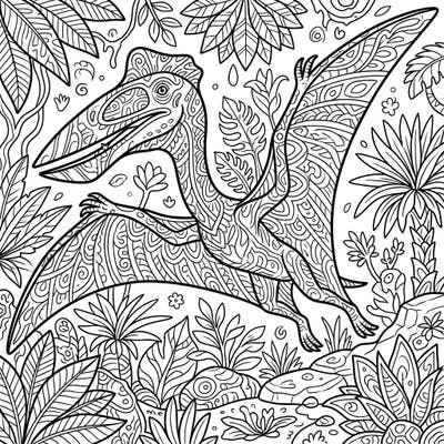 Dive into the ancient world with this stunning Hatzegopteryx adult coloring page, featuring one of the largest flying creatures to ever exist. Its intricate patterns and detailed prehistoric environment offer a captivating challenge for experienced colorists.