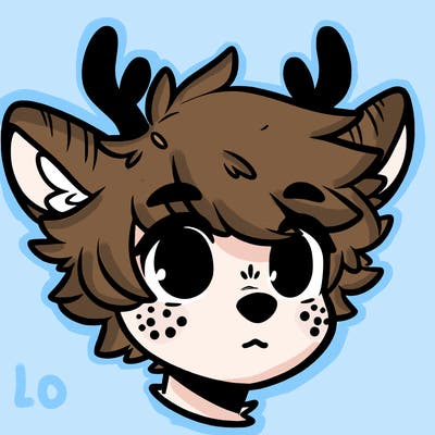 a humanoid deer with soft fluffy ears