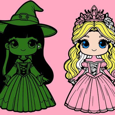 1 realistic witch 1 realistic princess