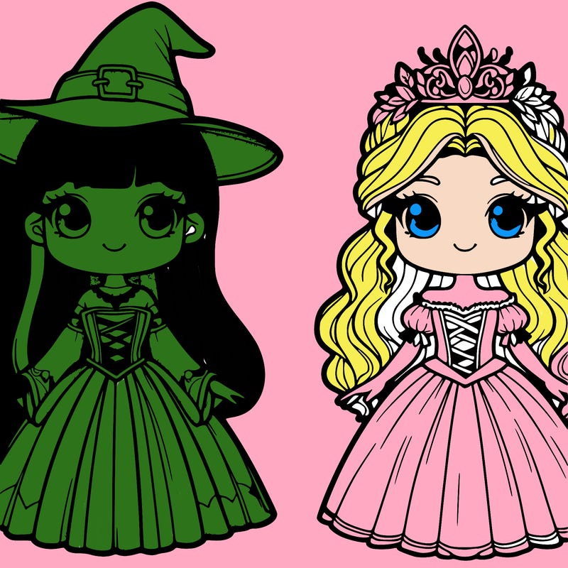 1 realistic witch 1 realistic princess