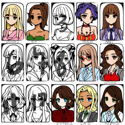 girls that look diffrent anime