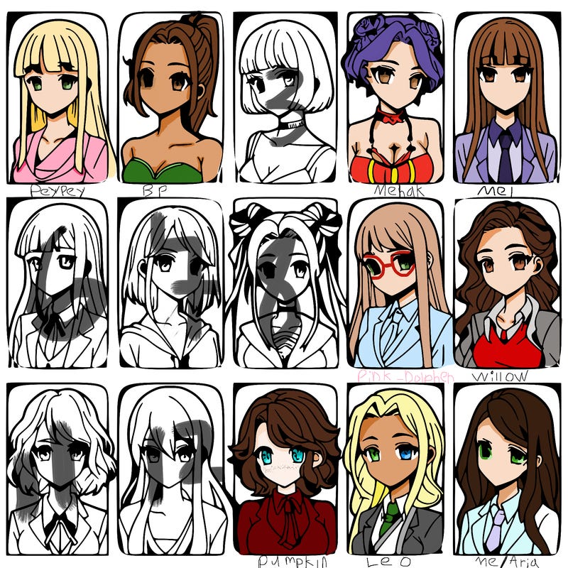 girls that look diffrent anime