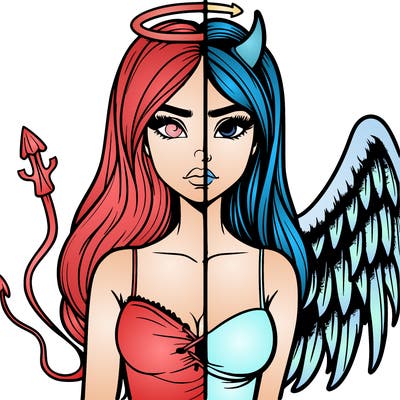 devil vs angel realistic girl