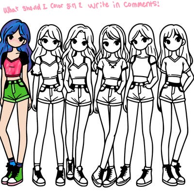 a group of girls wearing crop tops and shorts