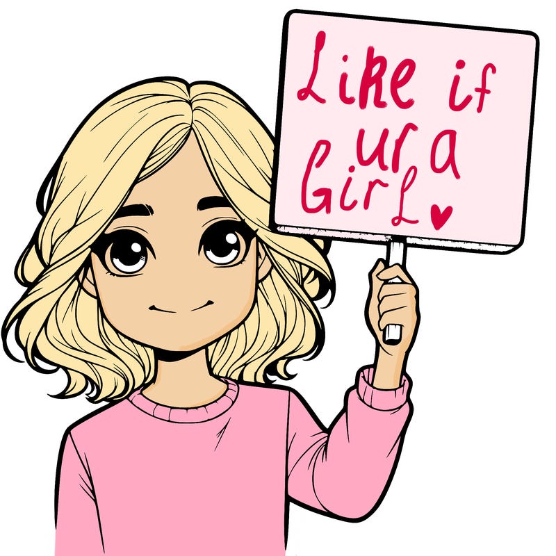 realistic girl holding up a sign