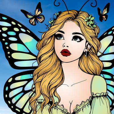 butterfly fairy realistic girl