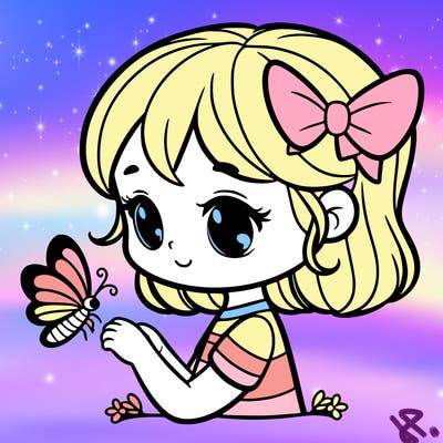 girl with a butterfly