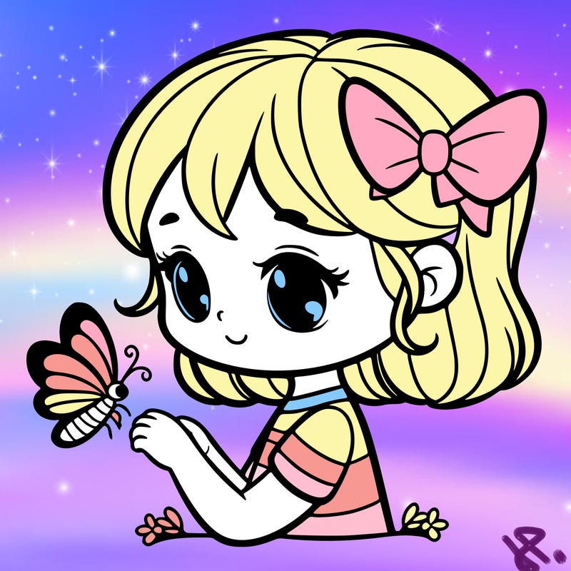 girl with a butterfly