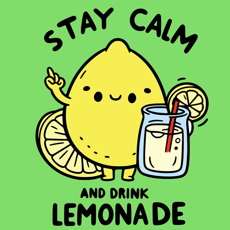 stay calm and drink lemonade