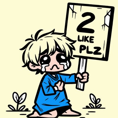 small poor toddler crying with sign that says 2 like plz