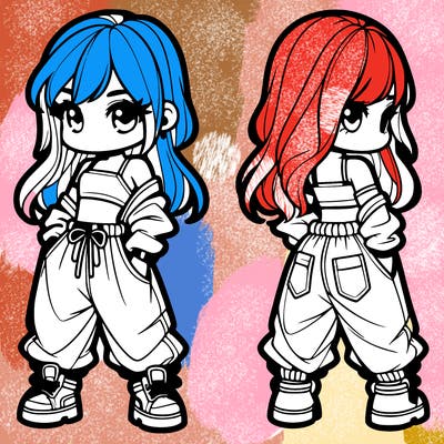 girl in crop top and baggy pants