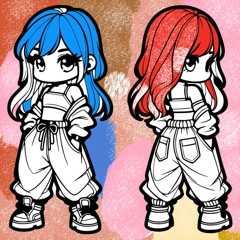 girl in crop top and baggy pants