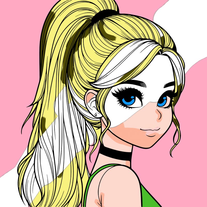 relistic girl with high ponytail