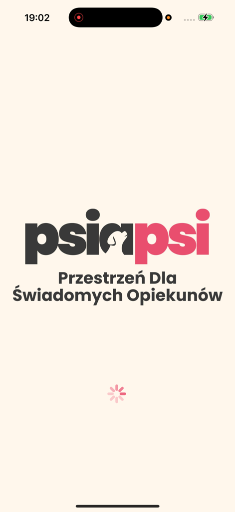 PsiaPsi - The splash screen of the PsiaPsi app displaying the brand logo and tagline for conscious pet parents