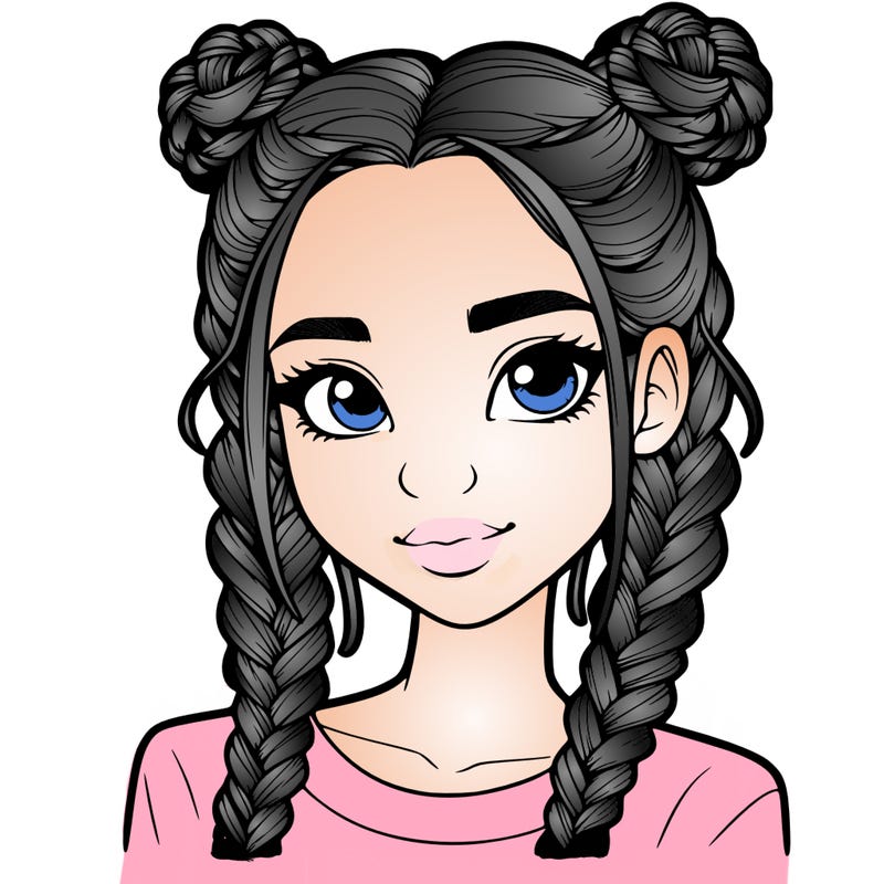 realistic girl with braids