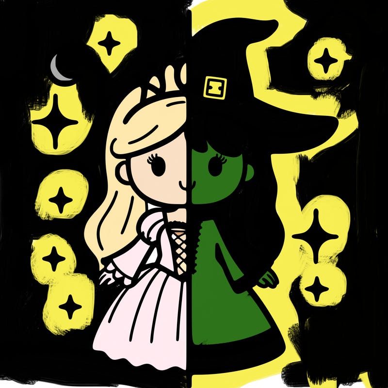 split princess and witch