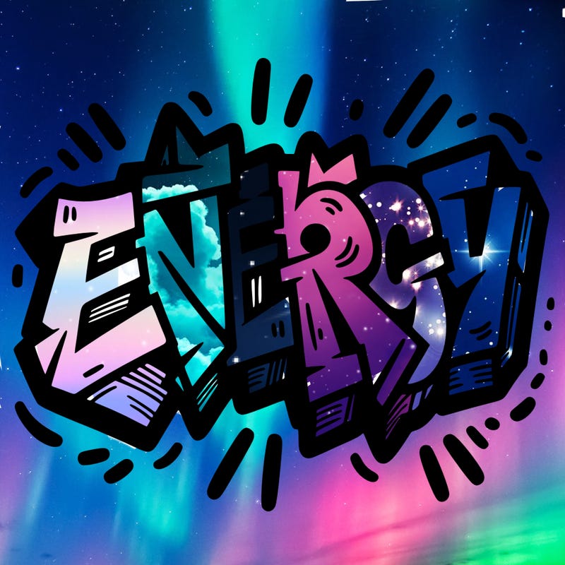 the word "energy" graffiti style