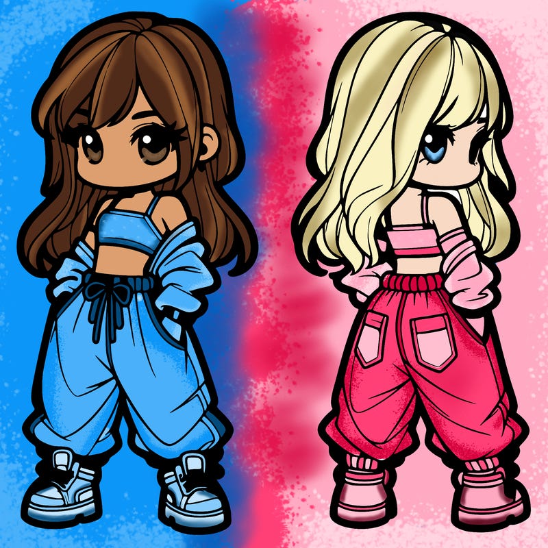 girl in crop top and baggy pants