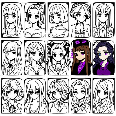 girls that look diffrent anime