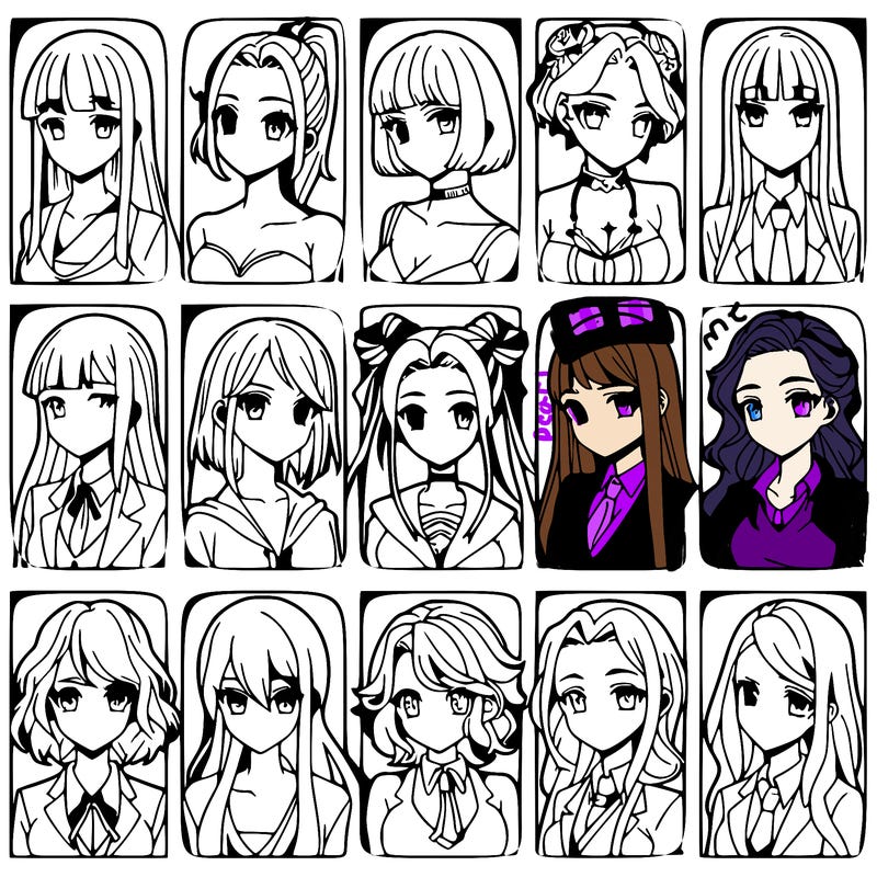 girls that look diffrent anime