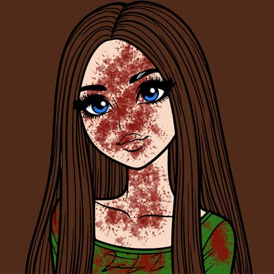 realistic girl with straight and long hair