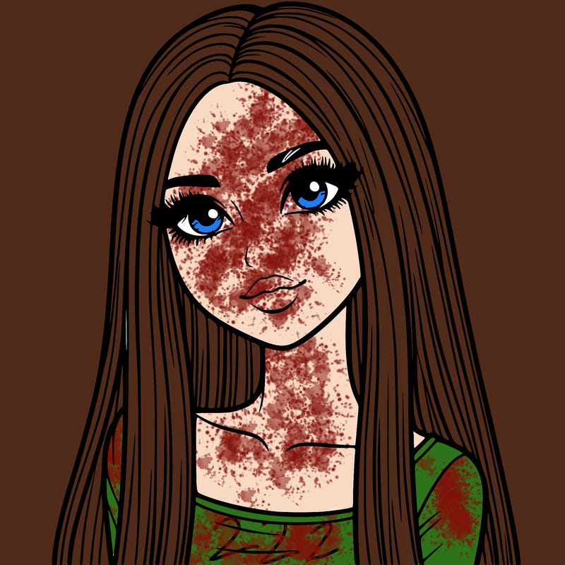 realistic girl with straight and long hair