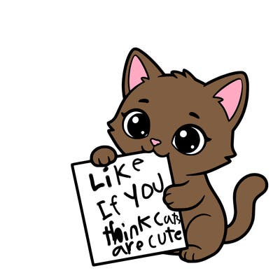 a small cat with a blank sheet of paper in its hand. the cat is sooooooo cute!