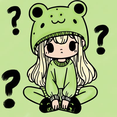 a girl wearing a frog hat and some frog socks