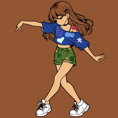 realistic girl danceing