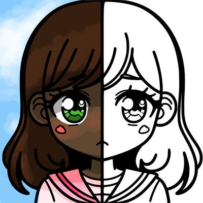 a split of a girl