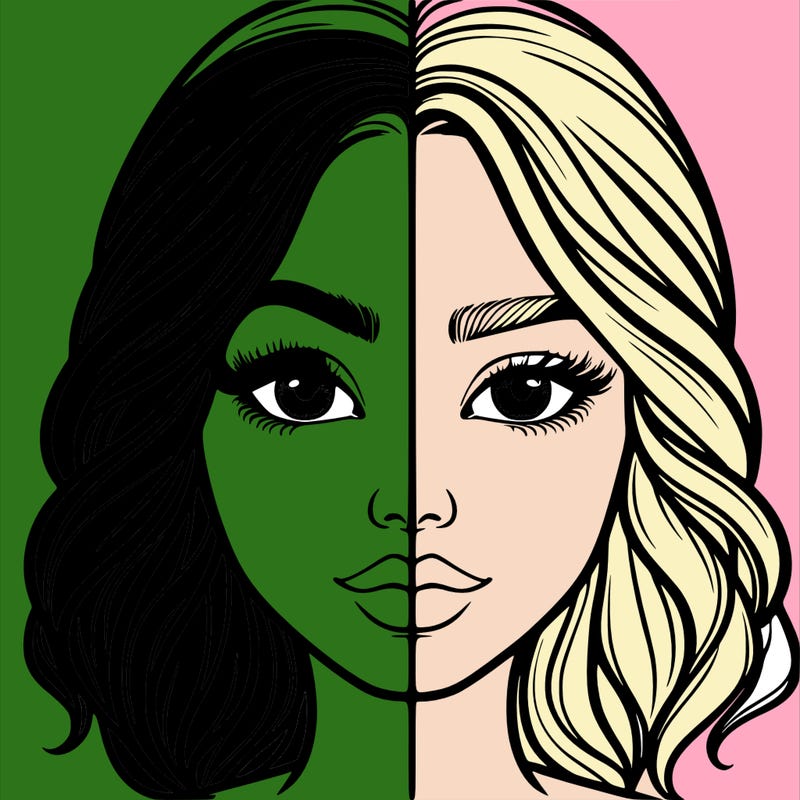 realistic girl split half