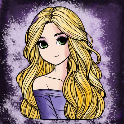 realistic girl with long hair