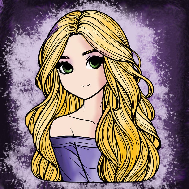 realistic girl with long hair