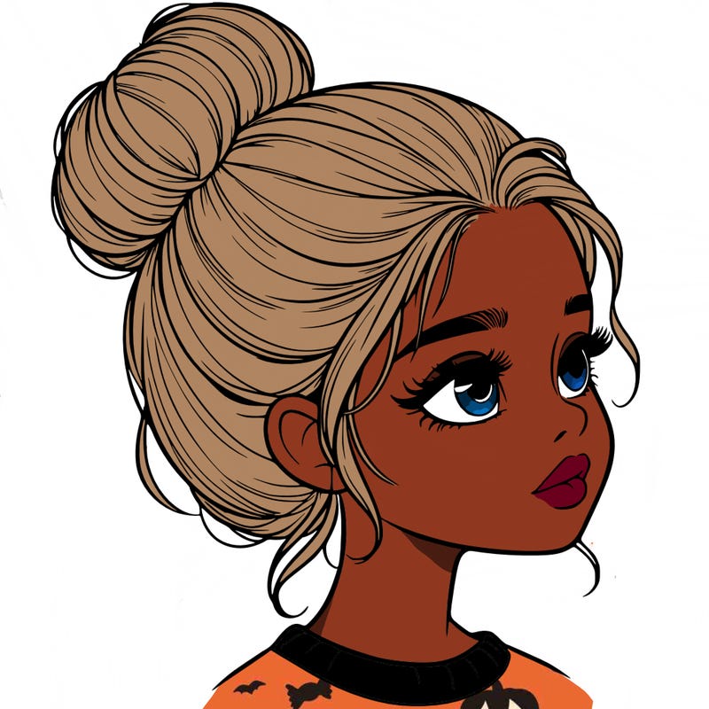 realistic girl with bun