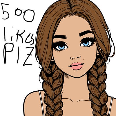 realistic girl with braids