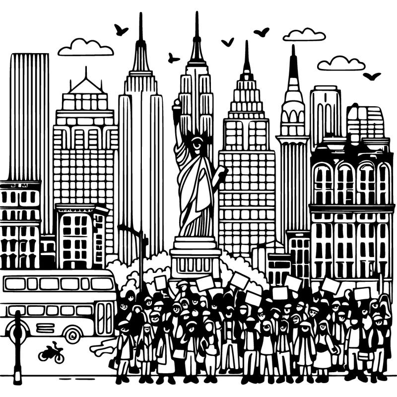 new york with a bunch of people