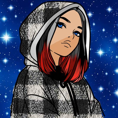 a realistic girl in a hoodie