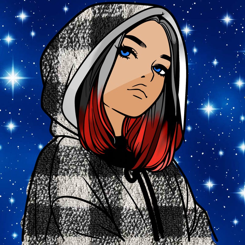 a realistic girl in a hoodie