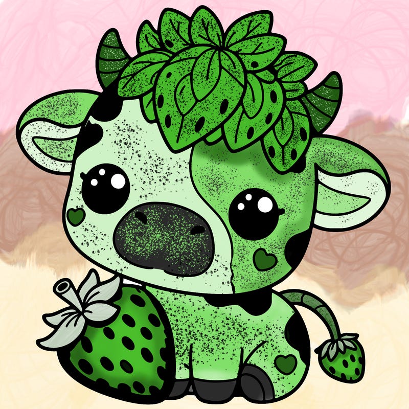 cute strawberry cow