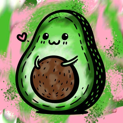 an avocado hugging an avocado