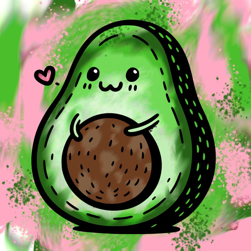 an avocado hugging an avocado