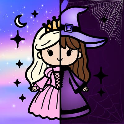 split princess and witch