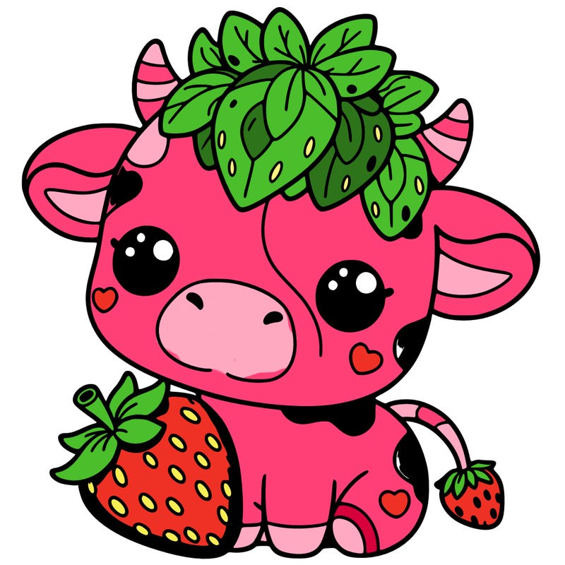 cute strawberry cow