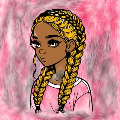 realistic girl with braids